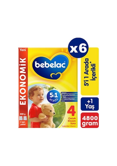 Bebelac 4 Çocuk Devam Sütü 800 G 6 Adet