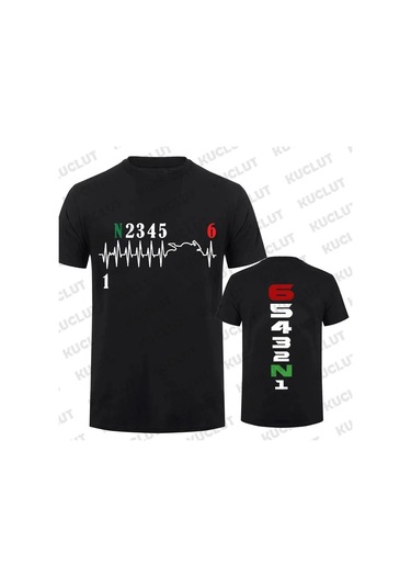 Kucluterkek Motosiklet Baskılı T-shirt 1n23456 - Yaz Moda Günlük Tişörtgökyüzü Mavi Gökyüzü Mavi