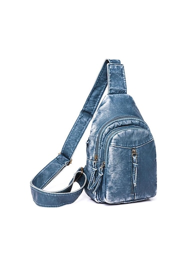 Mavi Kadın Çantası Moda Göğüs Çantası Yumuşak Pu Omuz Crossbody Çanta Kadın Sırt Çantası Mavi