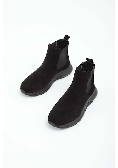 Tamer Tanca Erkek Hakiki Deri Siyah Süet Casual Bot 381 16196 Erk Bot Sk22/23 Sıyah Suet Siyah