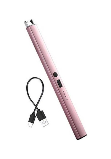 Pazly Rose Gold Darbe Ateşleyici, Çift Emniyet Anahtarlı, Alevsiz, Rüzgar Geçirmez, Usb Şarj Edilebilir, Mutfak Ve Kamp İçin Uygun Çok Renkli