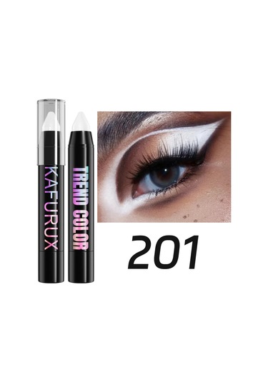 24 Renk Sedefli Glitter Göz Farı Eyeliner Kalem Su Geçirmez Mat Çıplak Göz Farı 201 Dark Topaz