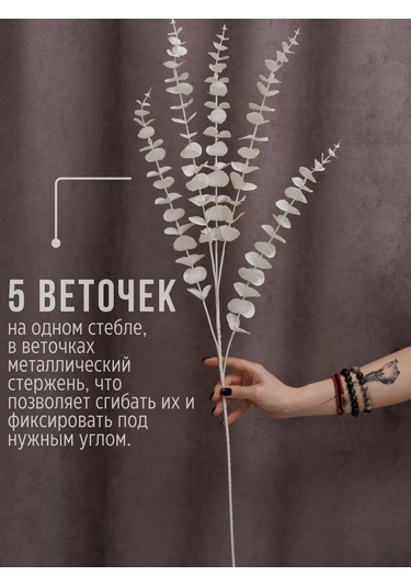 Wisty Yapay Okaliptüs Beyaz, Dekorasyon İçin Dal 80 Cm 348725780 Beyaz