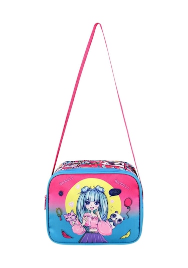 Waddell Lisanslı Pembe-turkuaz Anime Kız Desenli Kız Çocuk İlkokul Sırt Çantası Ve Beslenme Çantası