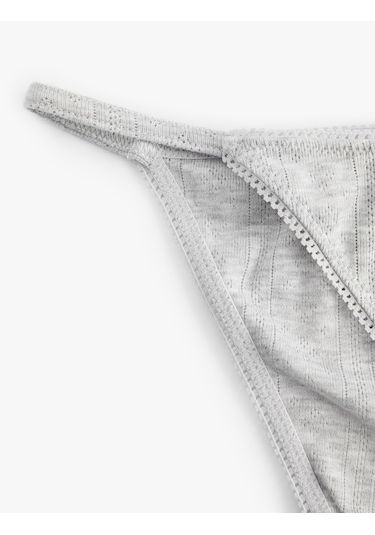 Koton Yanları İpli Rahat Kalıp Brief Külot Gri Melanj 6wlk30141mk Gri Melanj