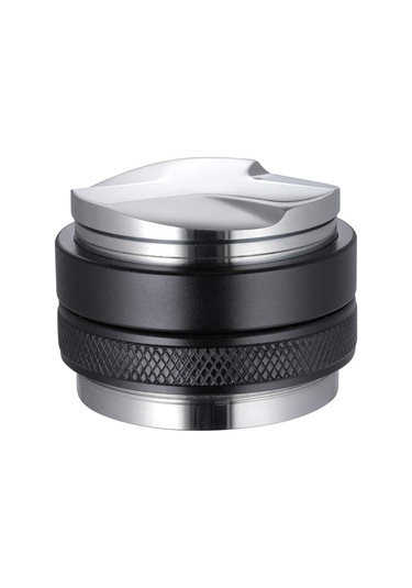 Tenfowee 53mm Çift Başlı Espresso Dağıtıcı Ve Tamper, Derinliği Ayarlanabilir Paslanmaz Çelik Kahve Basma Aleti Siyah