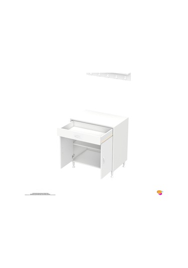 Modilayn Qplas Xxxl Set Ocak Altı Dolap 80x88x48 Cm Çekmeceli, Kapaklı 2 Göz Raf Bölmeli Beyaz