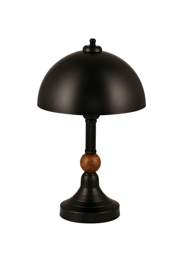 Piedra Ahşaplı Abajur Siyah