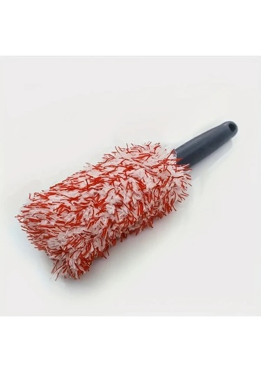 Chuangyinshop Kırmızı Uzun Saplı Mikrofiber Jant Temizleme Fırçası Yumuşak Yıkamalı Çizilmez Lastik Tekerlek