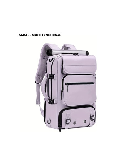 Xuweiwei Küçük Açık Mor 16 İnç Büyük Kapasiteli Erkek Kadın Kamp Yürüyüş Sırt Çantası Ayakkabı Bölmeli Küçük Açık Mor