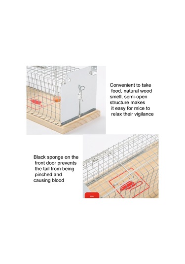 Sones Ahşap Fare Kapanı Kafes Canlı Hayvan İnsancıl Tuzak Yakalama, Boyut: Büyük