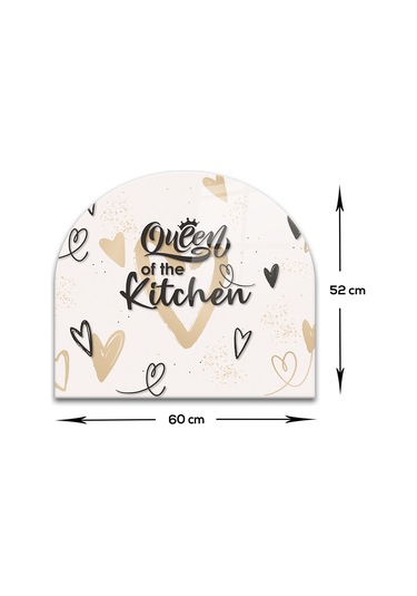 Decorita Cam Ocak Arkası |Oval Şekilli|Queen Of The Kitchen Love