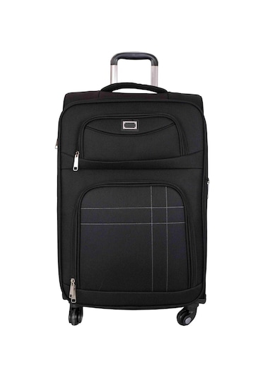 Bagacar Ultra Hafif Körüklü Kumaş 3 Lü Valiz Seti Siyah