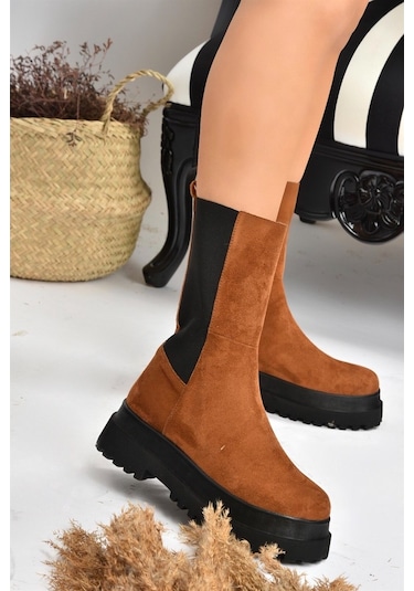 Fox Shoes Taba Süet Kadın Bot J267063102