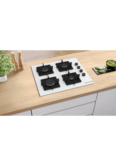 Bosch POP6C2P31O Serie 4 Sert Cam Gazlı Ocak