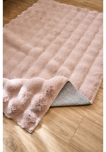 Yünteks Bubble Kabartmalı Peluş Post Halı 120x180 Pudra