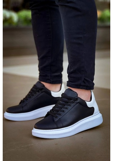 Kb-x500 Kuback Bağcıklı Siyah Beyaz Günlük Erkek Ayakkabı Siyah