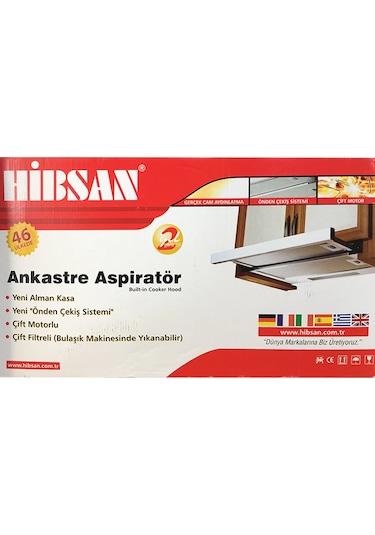 Hibsan 8052 Çift Motorlu Mutfak Aspiratörü Beyaz