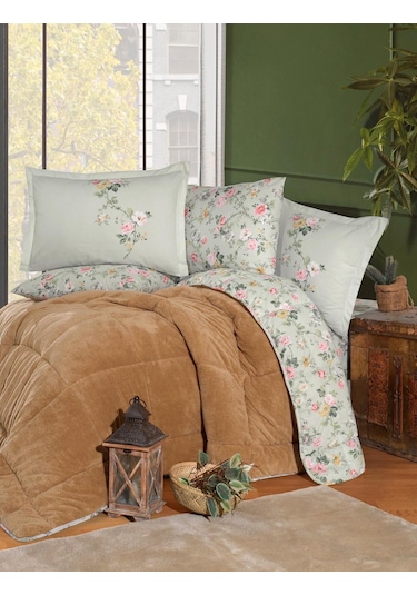 Clasy Wellsoft Çift Kişilik Çift Taraflı Uyku Seti Elara Hardal