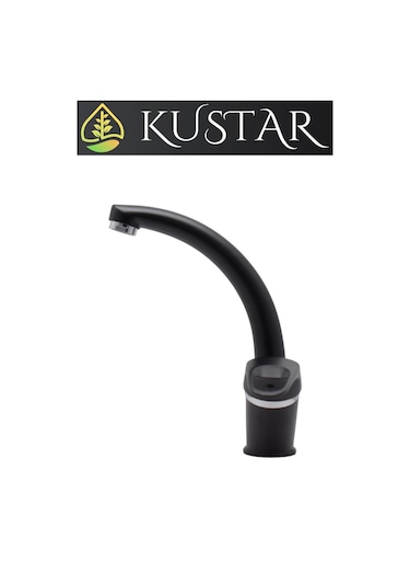 Kustar Sema Kısa Mix Aç Kapa Banyo Lavabo Bataryası Siyah