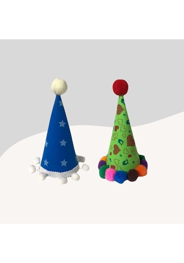 Kediler Ve Küçük Irk Köpekler İçin 2li Parti Şapkası Ps81 El Yapımı