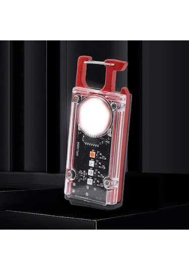 Ximistore9 Kırmızı Cob Anahtar Zinciri Işığı: 800 Lumen, 8 Işık Modu, Usb-c Şarjlı, Mıknatıs Ve Şişe Açıcı, Dış Mekan Feneri Kırmızı