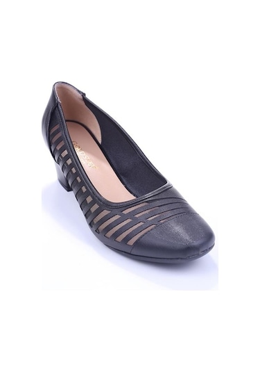 Gold Step 0370 Kadın Siyah 5 Cm Topuk Günlük Fileli Ayakkabı