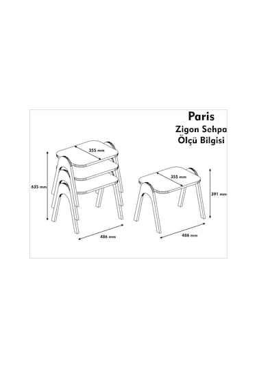 Variant Paris Tepsi Zigon Sehpa (Ceviz-Beyaz)