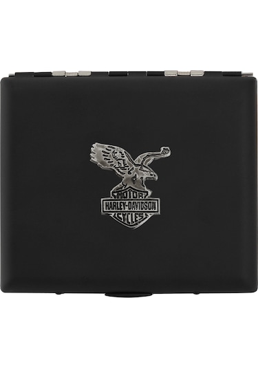 Zekupp Siyah Harley-Davidson Metal Sigara Tabakası N11.1087