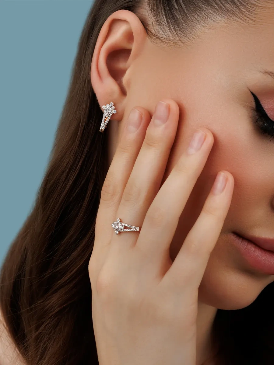 Veronika Jewelry Factory 925 Ayar Gümüş Pırlantalı Yüzük 420758732 Altın