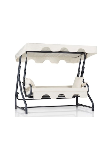 Olea 3 Kişilik Bahçe Balkon Teras Salıncağı Ekru