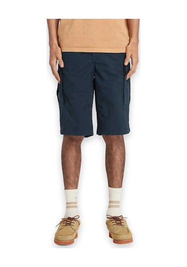 Timberland Tb0a5tzq Brookline Poplin Cargo Lacivert Erkek Şort Beyaz