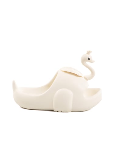 Beyaz Hafif Eva Kuğulu Kız Çocuk Terlik Kuğu P-f Beyaz