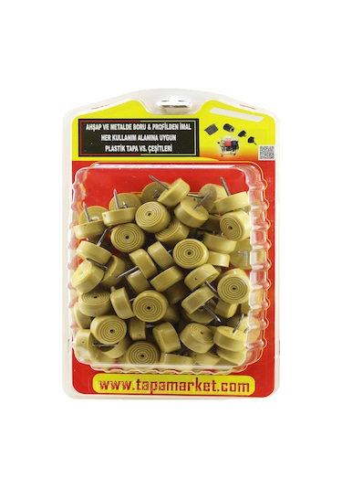 Çap 25X10 MM Elastomer Çivili Tapa(Beyaz-Kayın)