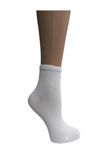 Design BAMBU YARIM BİLEK KONÇ ÇORAP-BEYAZ Beyaz