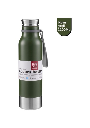 16 Paslanmaz Çelik Termos Bardak Koyu Yeşil