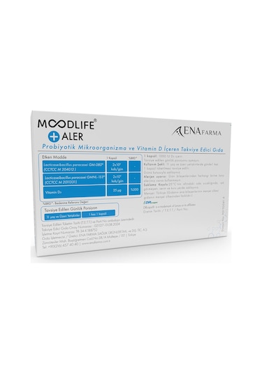 Moodlife Aler Probiyotik Destek 30 Kapsül