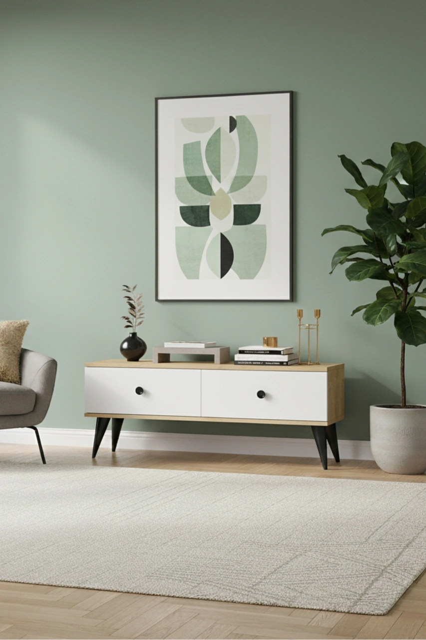 Tsa1202db - Mona Tv Stand Safirmeşe-beyaz 120cm Beyaz