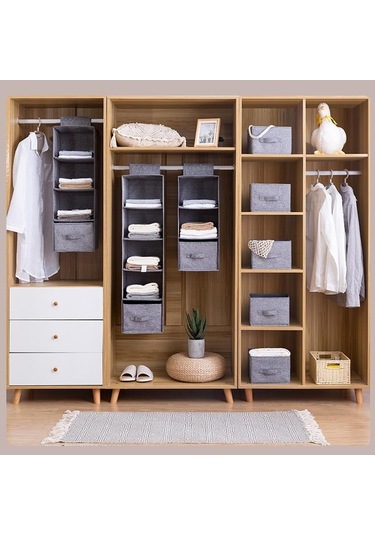 Gri 1 Adet Yaratıcı Ev Giysileri Asılı Çekmece Kutusu İç Çamaşırı Sıralama Depolama Dolabı Dolap Depolama Raf Raf Depolama Wbl Gri