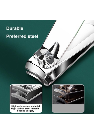 Shineyee Stainless Steel Tırnak Kesici Seti 4'lü - Eğik Kenar, Yüksek Sertlik Ve Korozyon Dayanıklı Siyah