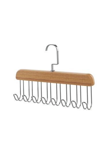 Suntek Dolap Yerden Tasarruf Kaşkorse Elbise Askısı Kaymaz Premium Eşarp Askısı Ahşap Çok Renkli