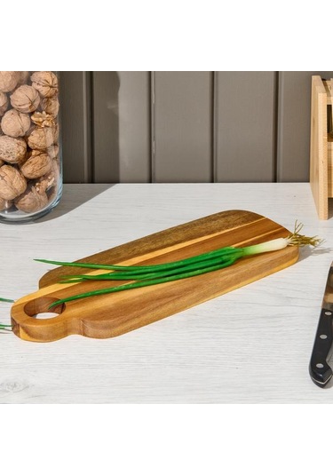 Naturalove Akasya Dikdörtgen Kesme Tahtası - Kahverengi - 32x12 Cm Kahverengi