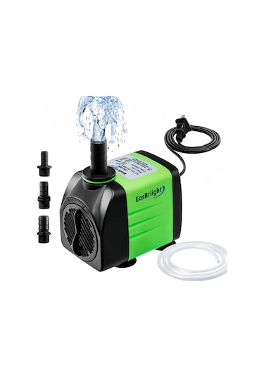 Chuangyinshop Green 30w 550gph Dalgıç Pompa: Balık Tankı Akvaryum Havuz İçin 5ft Hortum Ve 3 Nozul İle Ayarlanabilir Sessiz