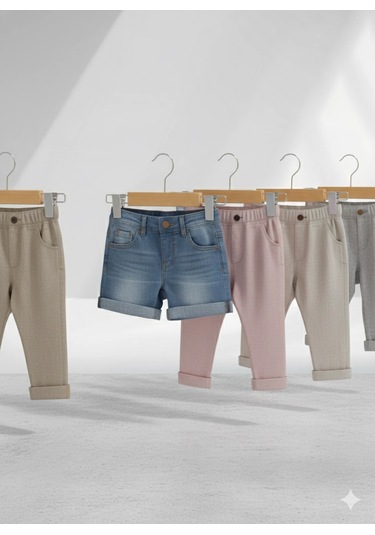 Naturel Bebek Ahşap Pantolon Etek Askısı Gümüş Kancalı 10 Adet Naturel