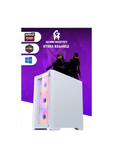 Game Master Hydra RX6600LE R5 5600 16 GB 512 GB M.2 SSD RX6600LE 8 GB Free Dos Masaüstü Oyuncu Bilgisayarı