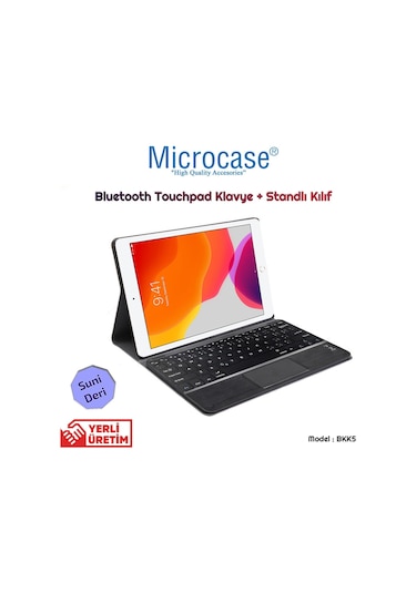 Apple Uyumlu iPad 7.Nesil 10.2" 2019 Bt Touchpad Klavyeli Standlı Kılıf - Bkk5