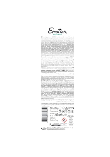 Emotion Agua Kiss +  Natural Kadın Sprey Deodorant 3 x 200 ML