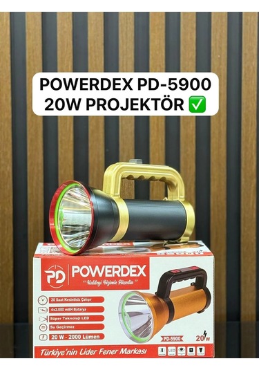 Pd-5900 El Feneri 20w 2000 Lümen Su Geçirmez Çok Renkli