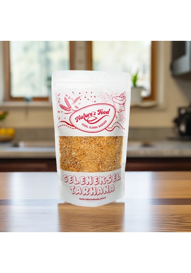 Geleneksel Tarhana 400gr Buğday Unu, Domates, Kırmızı Biber, Soğan, Yoğurt, Nohut, Çok Az Tuz.