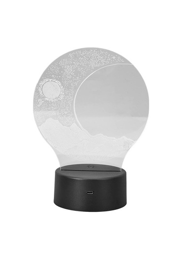 Goldenqian 3d Işık, Çevre Dostu Ay Akrilik Doğum Günü Hediyesi Için Office Için Canlı Led Gece Lambası Hqua38 Siyah